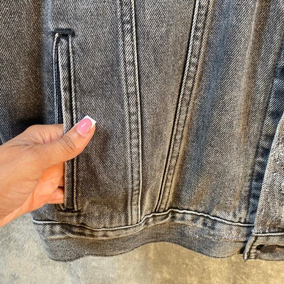 Levi's Trucker Jacket Men Size 2XL Gray Denim Distressed Cotton - Picture 12 of 15